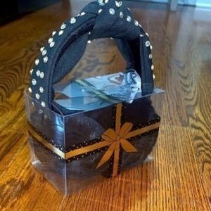 Black Fur Gold Crystal Earmuffs - NWT​​​​​​​​​​​​